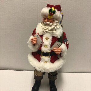 Clothtique Possible Dreams 11" Postal mail carrier Santa military rucksack gifts
